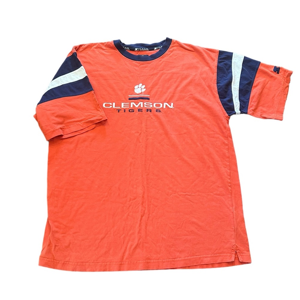 Vintage Team Starter Men’s Clemson Tigers Orange Navy T Shirt Tee Size XL